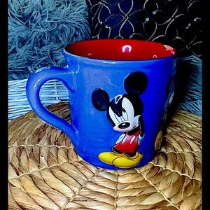 Disney Mickey Mouse 3D Sculpted Blue And Red Ceramic Coffee Tea Mug